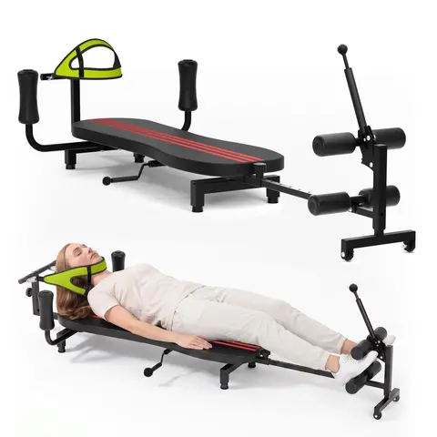 UMAY Adjustable Lumbar Stretching Chair Full Body Multi-Angle Stretch Machine (330 lb weight capacity) — Heavy-duty full-body stretching  equipment featuring multi-angle adjustment and a cushioned seat, suitable for home fitness and daily stretching.