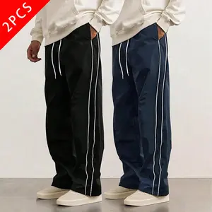 2-pack men’s summer casual athletic pants, loose straight cut, quick-drying and lightweight, outdoor jogging pants