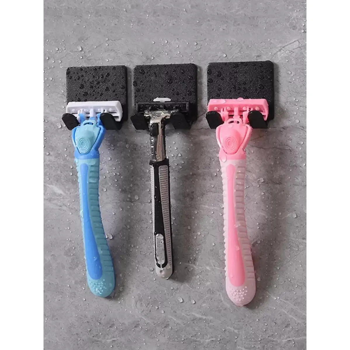 1pc/2pcs/3pcs No Drill Razor Holder Wall Mount Power Cord Plug Hook Hanger For Clothes & Bags