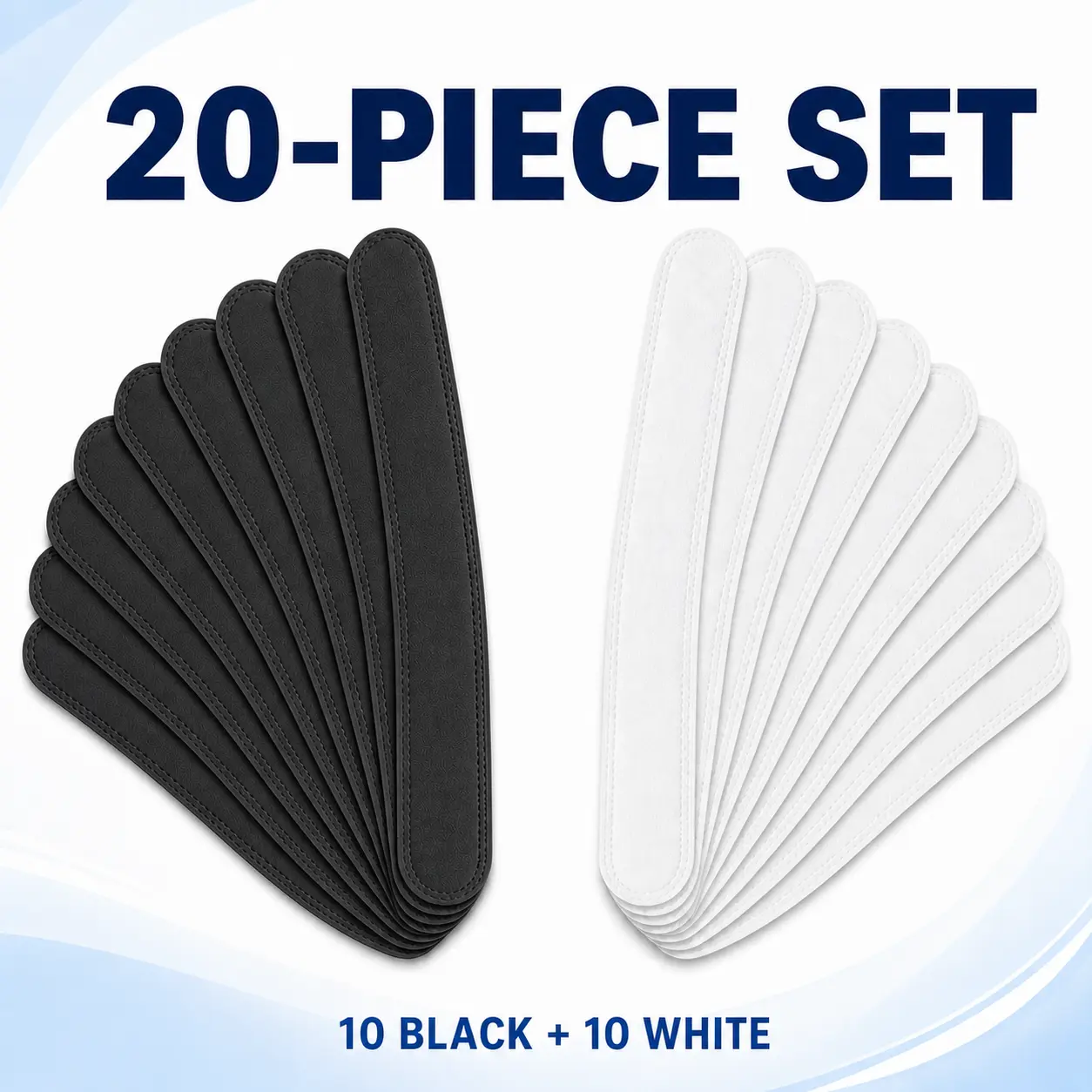 20-Pack Disposable Hat Sweat Liners, Self-Adhesive Absorbent Pads for Baseball Caps, Golf Hats, Outdoor Work Accessories