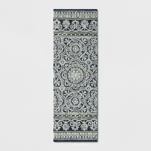 2'3"x7' Runner Floral Belfast Tufted Rug Indigo - Threshold