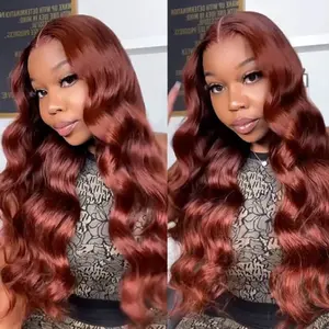 【26inch】ISEE HAIR Wear Go 7*5 Pre-Cut Lace Front Body Wave Reddish Brown Color Glueless Human Hair Wigs With Pre-Plucked Hairline Beginner Friendly Gifts for Girlfriend/Wife/Family #SpringStatements#greenish#TikTokShopSpringGlowUp
