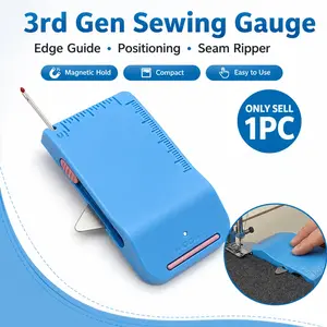 3rd Gen Magnetic Sewing Gauge, Seam Guide, Seam Ripper, Fabric Edge Positioning Tool with Scale Marks, Sewing Machine Accessory for Quilting and DIY