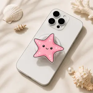 Kawaii Pink Starfish Magsafe Phone Grip - Detachable Magnetic Phone Holder - Cute Ocean Summer Gift