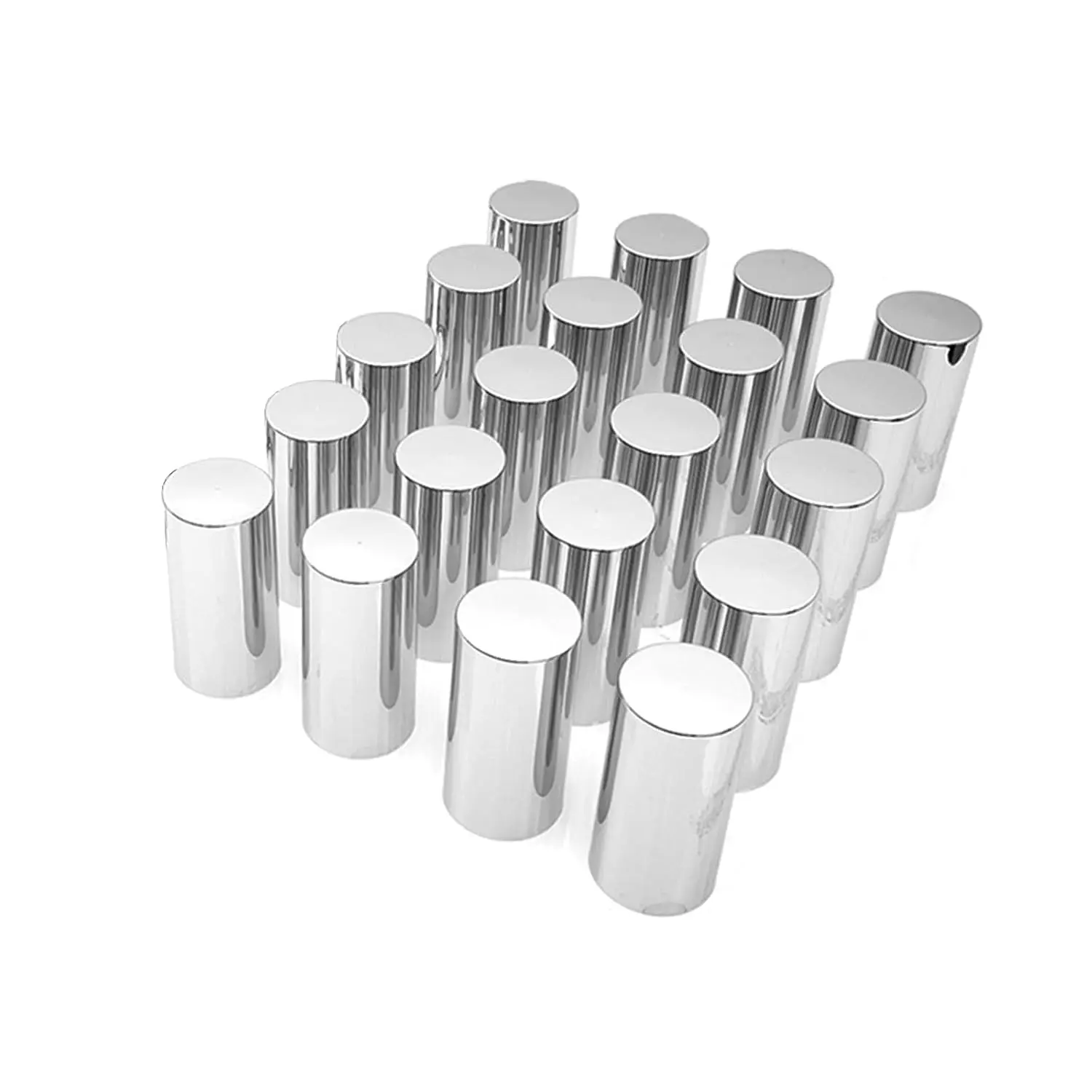 Lug Nut Covers Caps, Pack of 20/40/60 ABS Chrome Plastic Nut Caps, 33mm x 4" Thread On Nut Cove, Screw-on Lug Nut Covers for Semi Trucks, Trailers