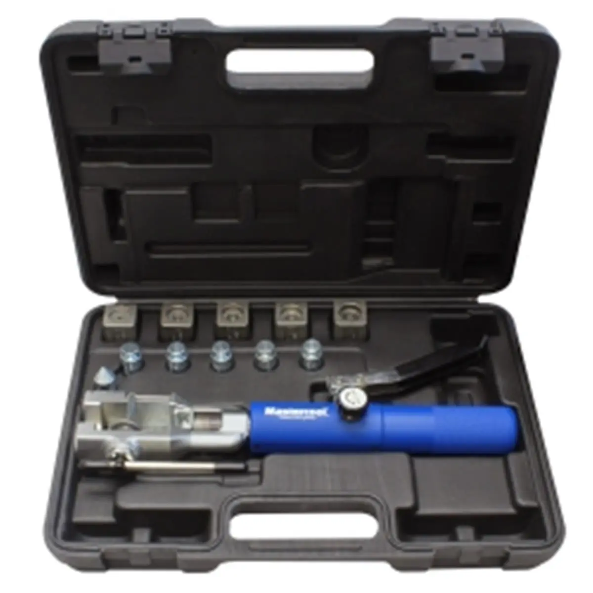 Mastercool 72480 Hydraulic Hand 37-Degree & Double Flaring Tool Kit, Stainless Steel for Aviation & Specialty Automotive, with 3/16, 1/4, 5/16, 3/8 and 1/2" Double Flare Adapters, Double Flares