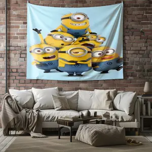 Despicable Me Patterned Tapestry, Stylish Room Flag, Unique Wall Art For Living Room And Bedroom, Soft And Durable For Kids And Adults Daily Holiday Birthday Gift Bedroom Decor
