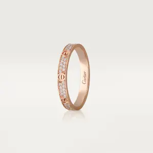 Pre-owned Cartier LOVE ring, mini model, paved rose gold