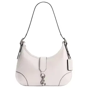 COACH Hamptons 27 Adjustable Handle Tote with Interior Card Slots, Leather Crossbody Bag for Women, Chalk White