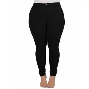 LEG-32 {Talk About It} Black Denim Skinny Jeans  PLUS SIZE EXTENDED  XL 2X 3X 4X