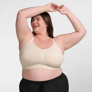 kindred by Kindred Bravely Women's Hands-Free Pumping Lounge & Sleep Bra - Oatmeal XXL-Busty