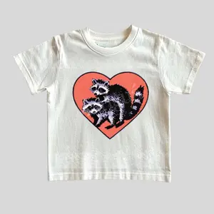 Vintage 90s Raccoon Graphic Baby Tee, Retro Wildlife Tshirt, 90s Y2k Street Tee