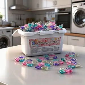 5D Reactive Oxygen Laundry Capsules 50 Count, 5-In-1 Multi-Effect Detergent Pods, Deep Cleaning & Fabric Care, Approximately 8g Each