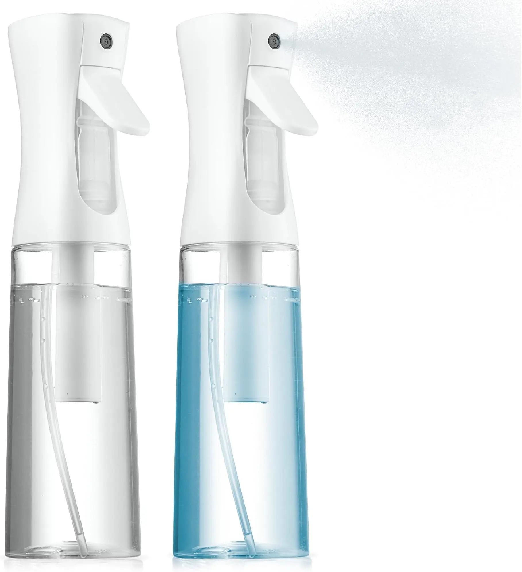 2 Count Continuous Hair Plant Mister Spray Bottle Fine Empty Small Mist Spray Bottles Mist Sprayer Water Alcohol Cleaning Clear Spray Mist Bottle for Curly Hair Styling Products,Plants,Barber Accessories