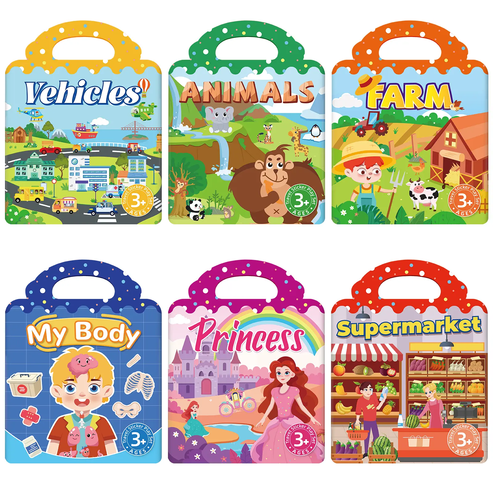 Reusable Puffy Sticker Book for Kids- CuteRestickable Stickers, Toddler Travel  forAirplane, Car Road Trip, Keep ToddlersEntertained,Quiet Activity for Ages  4-7,Screen-Free Fun