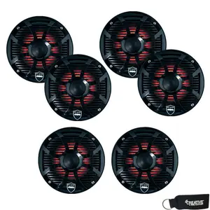 Wet Sounds - Three Pairs Of REVO 6-SWB Black Closed SW Grille 6.5 Inch Marine LED Coaxial Speakers