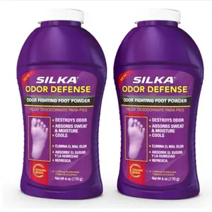Silka Foot Powder & Shoe Deodorizer. 2 Pack. Fresh Scent, Absorbs Sweat & Excess Moisture,  Daily Odor, 6 Oz