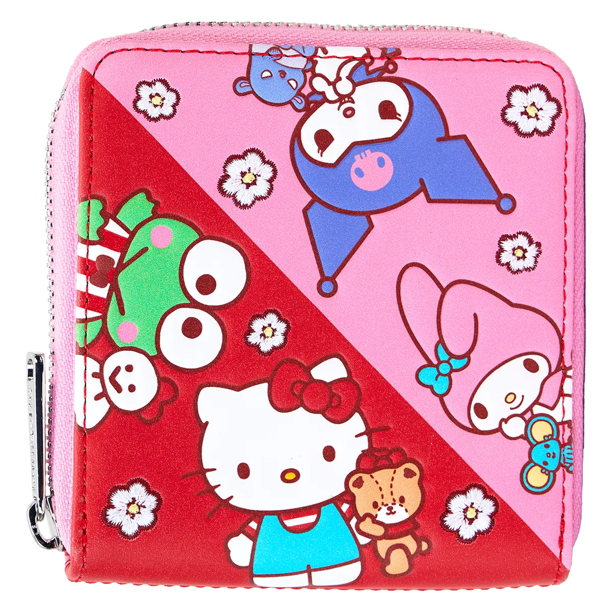 Sanrio Hello Kitty and Friends Color Block Zip Around Wallet, Wallet Purse, Zip Up Wallets
