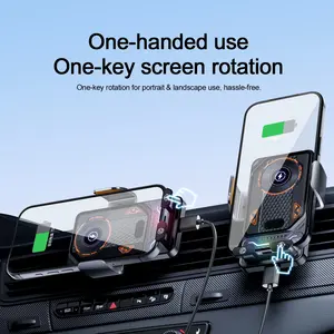 Car Wireless Charger, Smart Fast Charging, Anti-Shake, RGB Light, Car Air Vents Phone Holder, Intelligent Induction, Quick Charge, Fast Charging Solution