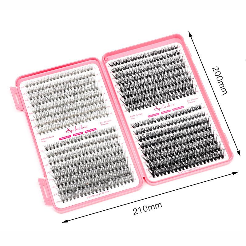 Mixed-length false eyelash set including adhesive, sealant, remover, tweezers, and lash clips; creates natural lashes; realistic lash clusters; lash enhancement; lash glue for extensions; individual false eyelashes; lash clusters; cosmetics; delivers a li