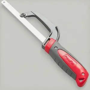 10" Flexible Bi-Metal HSS Blade Mini Hacksaw - Durable Aluminum Frame for Metal & Wood Cutting - Compact Hand Saw with Ergonomic Handle - Precision Cutting Tool for DIY & Professional Use soft grip hcs tool blade storage pouch
