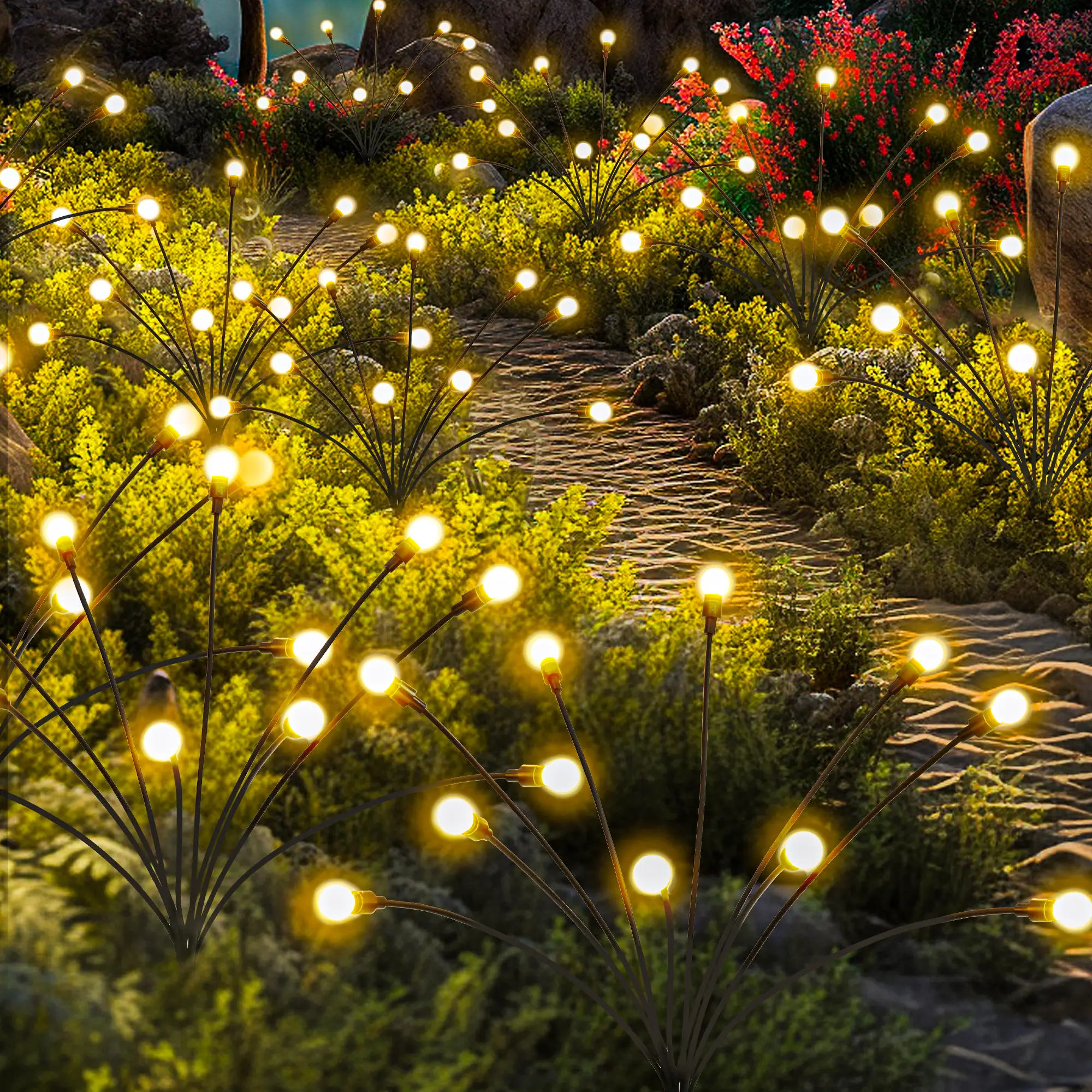 Solar Garden Fairy Lights, 10 LED/PACK Firefly Garden Lights Solar Outdoor, Solar Lights for Outside Sway by Wind,Solar Lights Outdoor Waterproof,sola