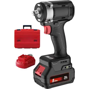 20V Professional Compact 1/2"  Wrench Kit, 580 FT-LBS Nut-Busting Torque, Cordless   with Hog Ring, 3-in-1 Unibody Hammer Case, Includes 5.0Ah  & 4A  Charger, TB1