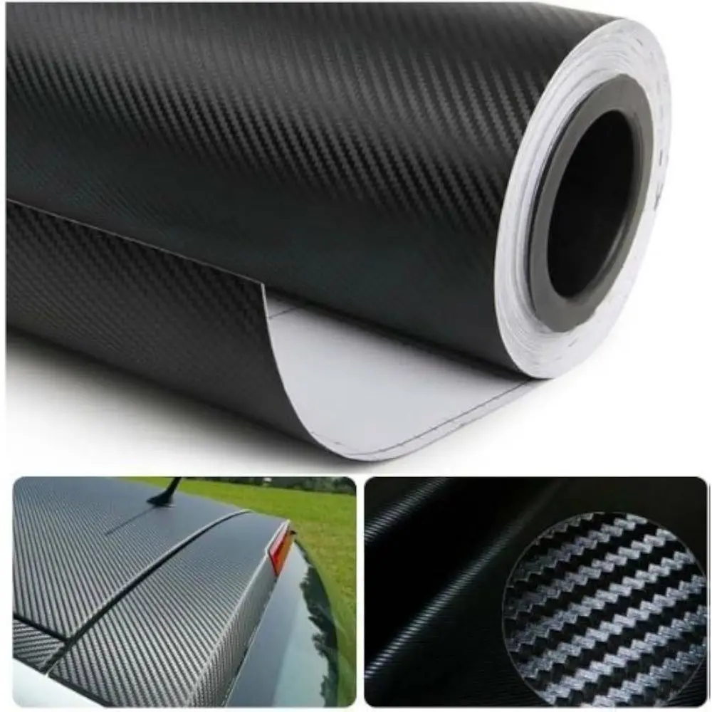 3D Black Carbon Fiber Film Twill Weave Vinyl Sheet Roll Wrap DIY Decals 12" X 60" (1FT X 5FT)