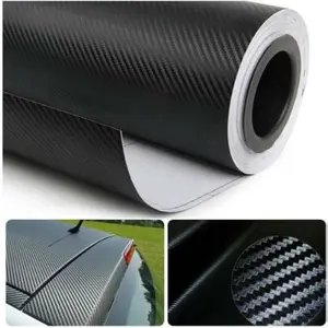 3D Black Carbon Fiber Film Twill Weave Vinyl Sheet Roll Wrap DIY Decals 12" X 60" (1FT X 5FT)