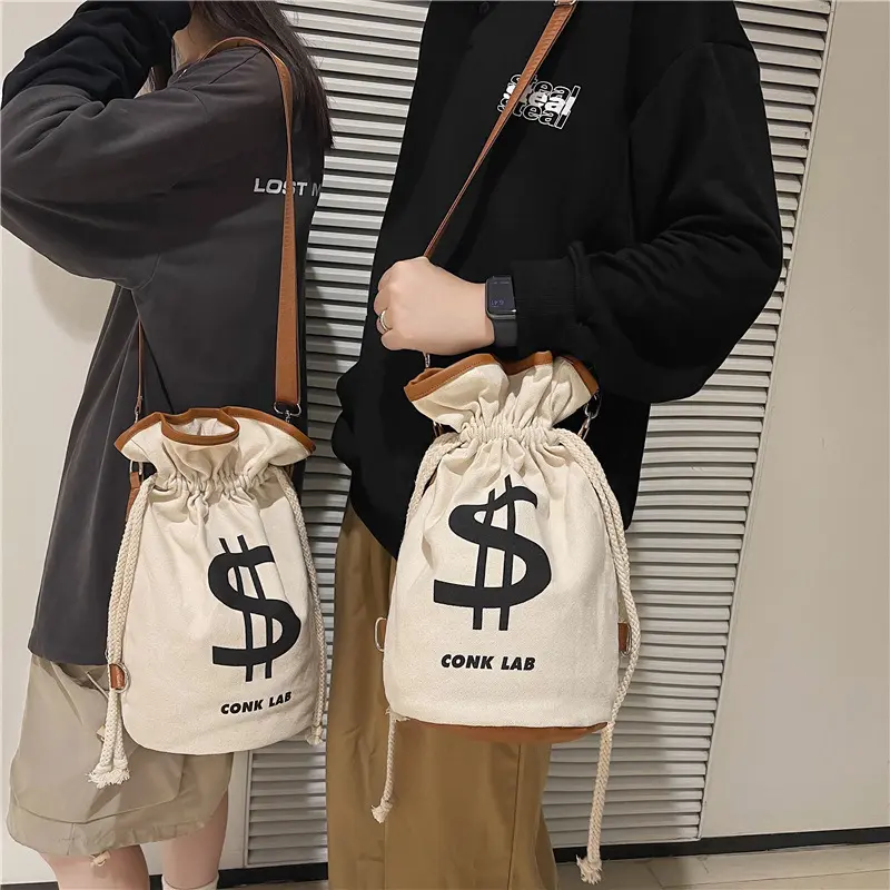 Multifunctional Casual Money Bucket Purse，Portable Storage Drawstring Shoulder Bag, Lightweight Leisure Backpack For Travel Sports