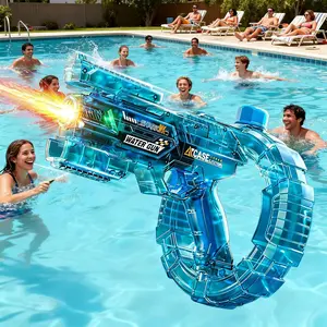 Electric Water Gun with Light Effects, Automatic Continuous Fire, Adult and Kids Splash Toy, Summer Beach Pool Party Sprayer, Lithium Battery Included