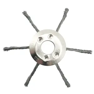 Steel Wire Wheel Head Grass Trimmer Head Universal Weed Brush Fit Straight Shaft Brushcutter Removal Moss Rust