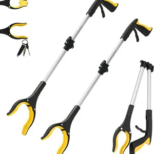 Anti slip garbage collection tool, Garden tool rotating, metal and plastic structure, lightweight and foldable elderly garbage bin, elevated storage rack for fruit picking, force measuring device for grasping, with rotating head and magnet