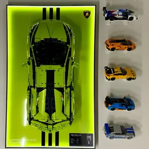 5 pack - Skeletonized Speed Champions Wall Mount Display for Lego Speedchampions Easy Install No Screws No Tools Needed Low Profile Floating Display