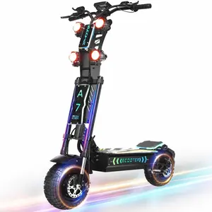 GLEERIDE A7 MAX Off-road E-Scooter 72V 50Ah Battery 2*5000W Dual Motor 60-72MPH Foldable RGB Lighting Hydrolic Disc Brake 4 Square Lights Tubeless Tires