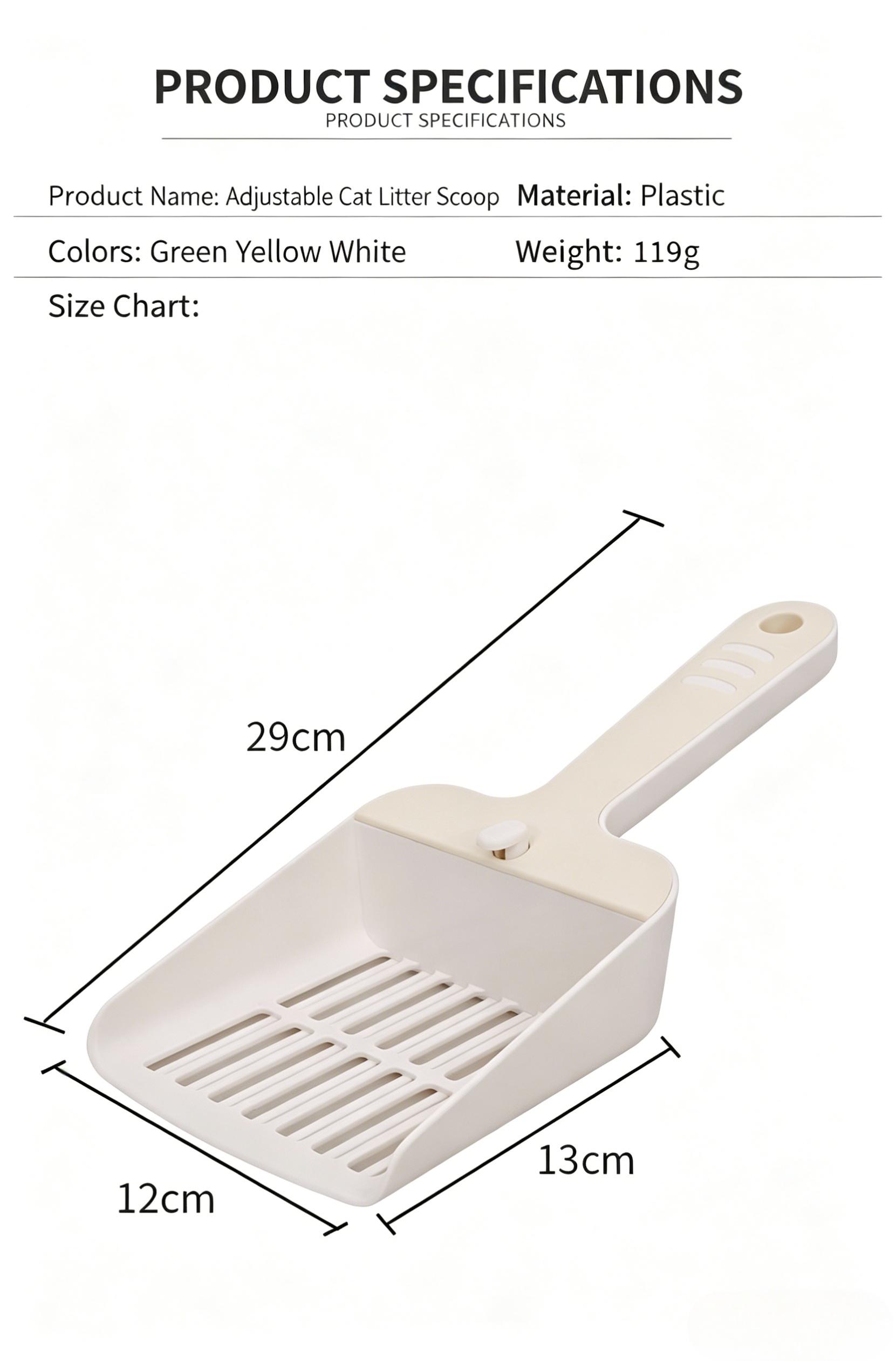 Thickened Large-Hole Adjustable 2-in-1 Cat Litter Scoop Cat Waste Sifting Scoop Cat Poop Scoop for Tofu Cat Litter Pet Litter Box Sifting Cleaning Scoop Oversized Sifting Litter Scoop Cat Litter Box Cat Litter Scoop  Cat stuff for indoor   Pet stuff