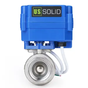 U.S. Solid Motorized Ball Valve 3/4" Stainless Steel Full Port 9-24V DC 2 Wire Reverse Polarity
