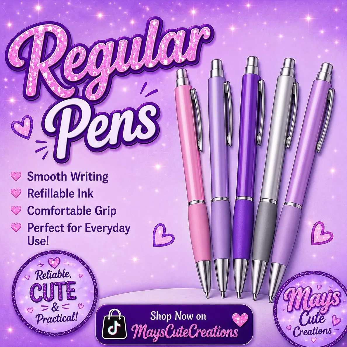 Regular Office Writing Pens, Basic Ballpoint Pens for Daily Office & School Use