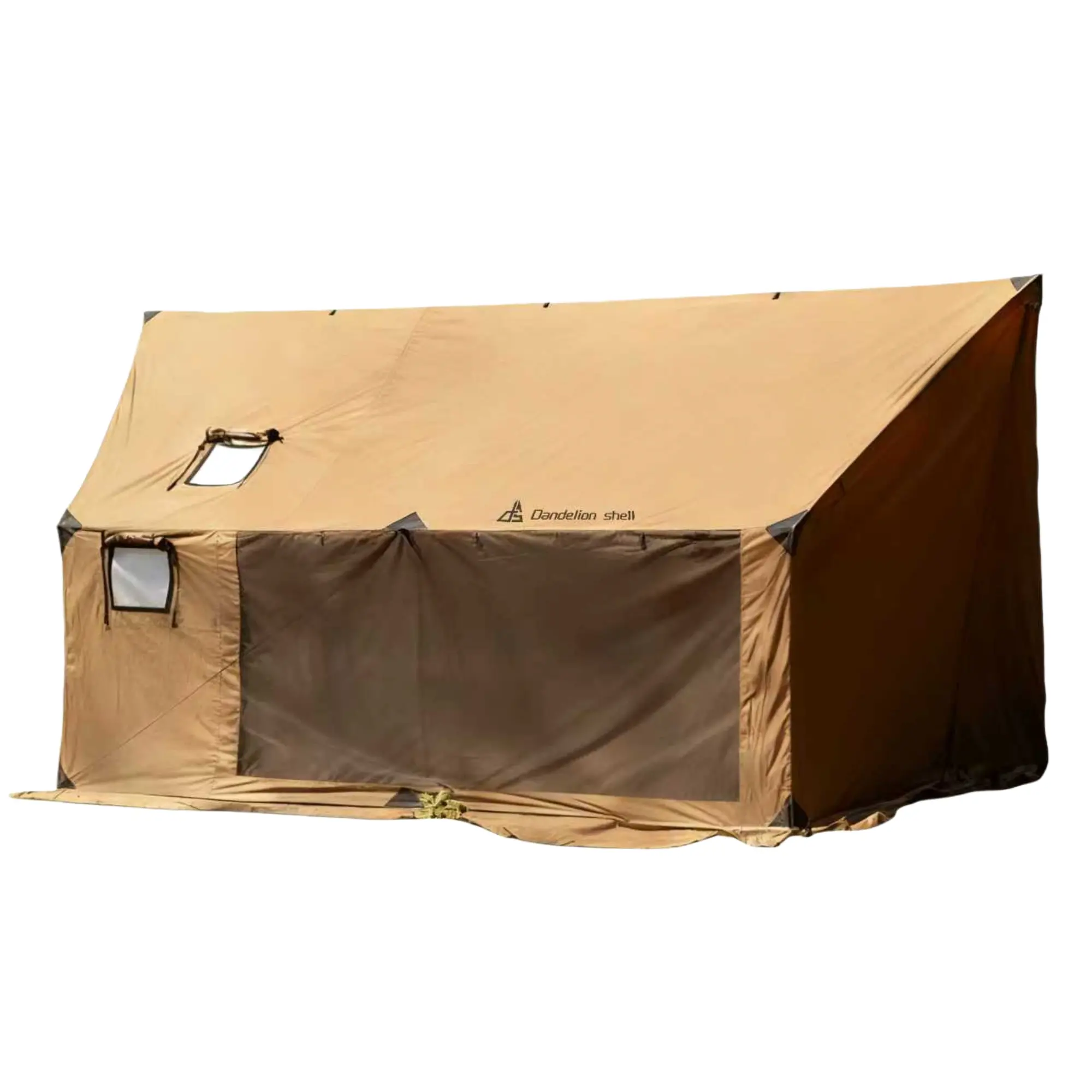Dandelion Shell Hammock Hot Tent with Stove Jack and Double-Sided mesh Windows - Spacious, Versatile Wall Tent with Snow Skirt -Waterproof & Windproof, Ideal for Camping, Backpacking, Hiking, Hunting
