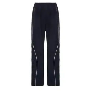 Women's Side Stripe Wide Leg Pants Casual Elastic Waist Striped Print Trousers for Daily Wear Outdoor Inclusive Sizing All-Day Comfort Chic