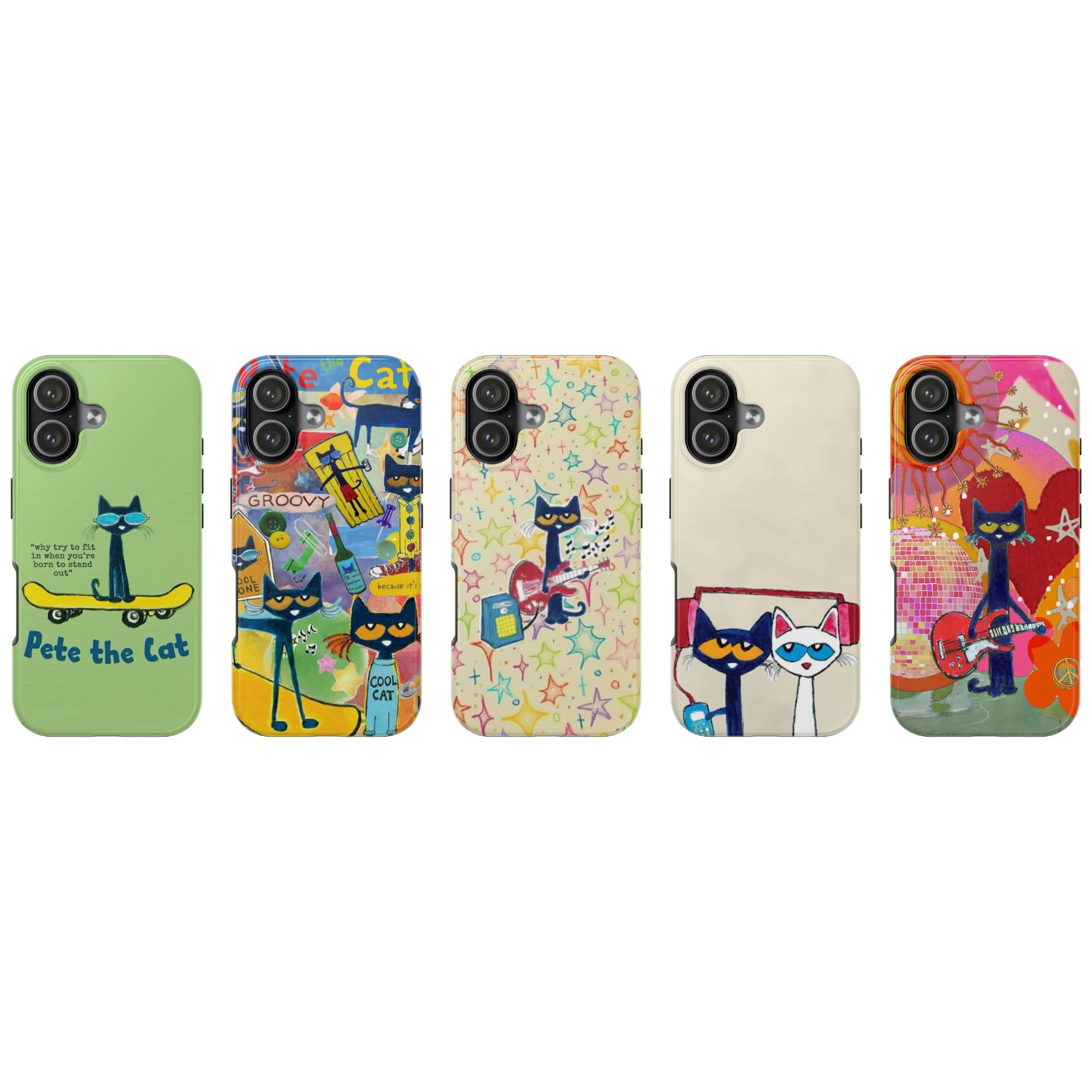 Pete the Cat – Groovy & Colorful Phone Case Collection| Fun Pete the Cat Art| Cover for iPhone 8-17