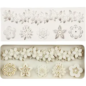 Fondant Flower Lace Silicone Molds Curlicues Scroll Relief Mold For Cake Decoration Cupcake Topper Candy Chocolate Polymer Clay Gum Paste