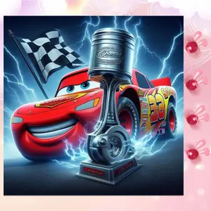 5D DIY Full Drill Round Diamond Painting - Diamond Art Painting Kit Racing, Trophy, Lightning Mosaic, Canvas - DIY Decoration, Home Wall Decor, Suitable for Halloween and Christmas, Birthday and Anniversary Gifts Diamond Painting Kits