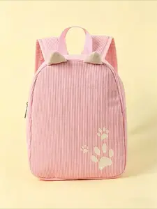 Corduroy Kindergarten Backpack for Boys Girls Cute Solid Color Children's School Bag Multi-Color Kids Gift with Adjustable Strap