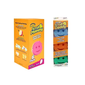 Daddy Sponges 3 Pack& Scrub Mommy 6 Pack - Scratch Free Multipurpose Kitchen Sponges - Stain & Odor Resistant Cleaning Tools - House Cleaning Supplies