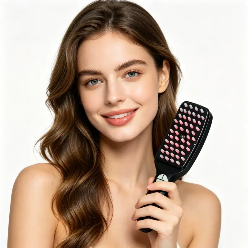 Red and Blue Light Massage Comb - Scalp Meridian Comb, Red Light Hair Health Comb, Hair Care Applicator, Household Electric Hair Care and Maintenance Comb. Electric Massage Comb, Electric Hair Care Comb