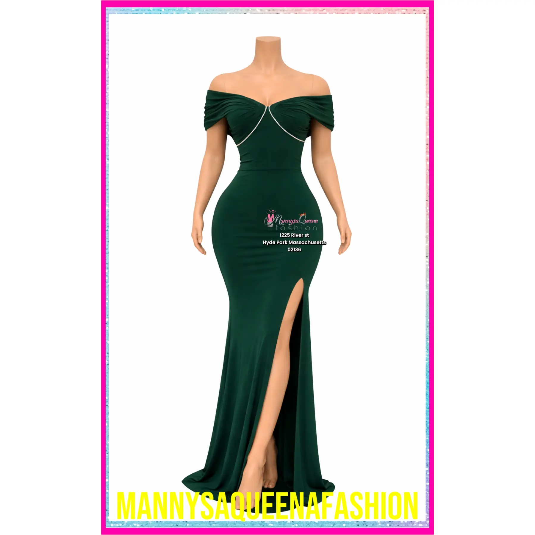 Pleated Maxi Dress Green
