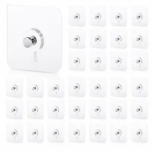 30-Pack Nail-Free Picture Hangers – Self-Adhesive Wall Hooks, Waterproof & Oilproof, Strong 4 lbs Load Capacity for Photos, Frames & Home Décor Organiser