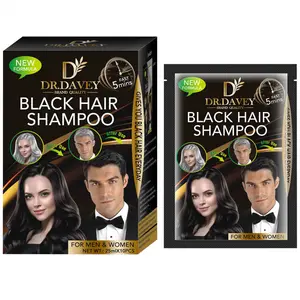DR.DAVEY Box Set 25ml x 10PCS Black Hair Dye Moisturizing Hair Cleaning Care Dyeing Hair Care Shampoo
