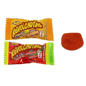 Jovy Revolcaditas Sweet and Spicy Hard Candies Covered in Chili Powder Mango & Watermelon Flavored Individually Wrapped Mexican Candies for Sharing Pinatas or Goody Bag Fillers 6 oz  - Bonbon Snack